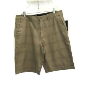 O'Neil Mens Flat Front Delta Shorts Khaki Sz 34